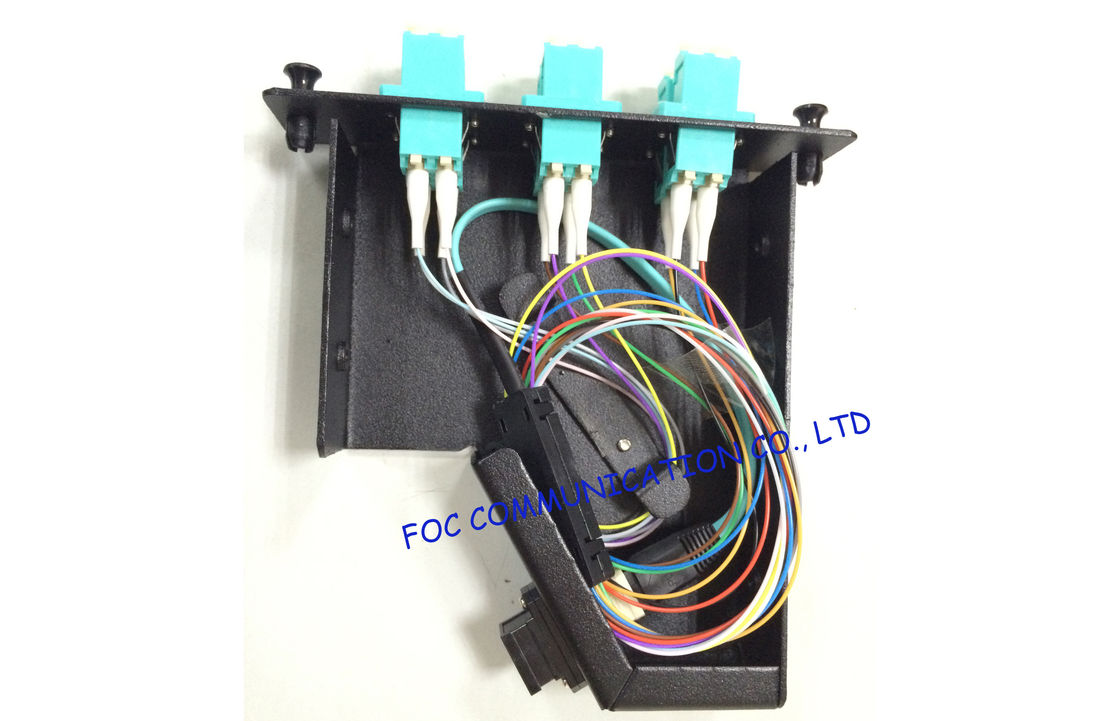 MPO کاست 12 هسته با MPO - LC فیبر نوری پد کابل OM3 برای شبکه های فیبر